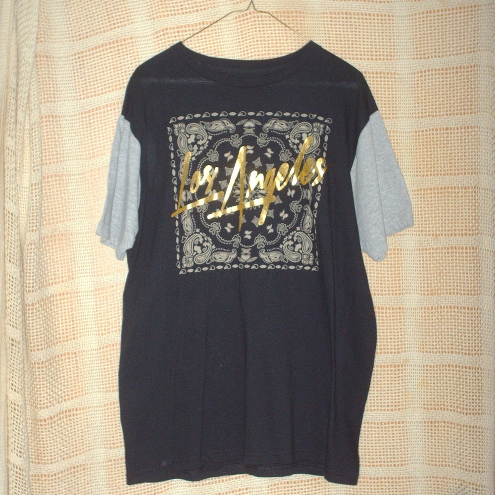 Glittering gold T-shirt Los Angeles by Horizon NY